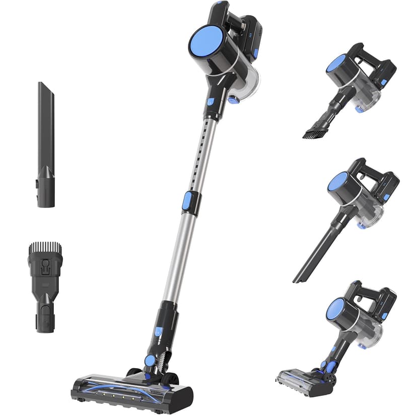 DUMOS Cordless Vacuum Cleaner, Lightweight Stick Vacuum Cleaners for Home, Powerful Suction & LED Lights Rechargeable Battery for Carpets, Pet Hair, Hardwood Floors