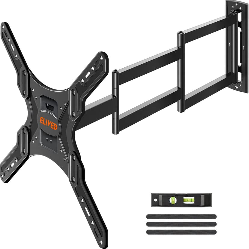 ELIVED Long Arm TV Wall Mount for Most 26-60 Inch TVs, 29.5 Inch Long Extension TV Mount Swivel and Tilt, Max VESA 400x400mm, Full Motion Wall Mount tv Bracket Holds up to 77 lbs.
