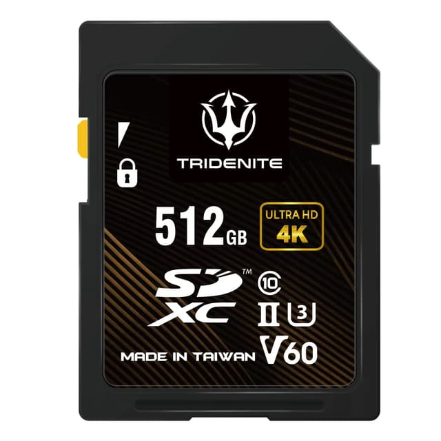 TRIDENITE SD Card 512GB V60, 245MB/s UHS-II U3 4K Ultra Full HD, Professional Grade SDXC Memory Card
