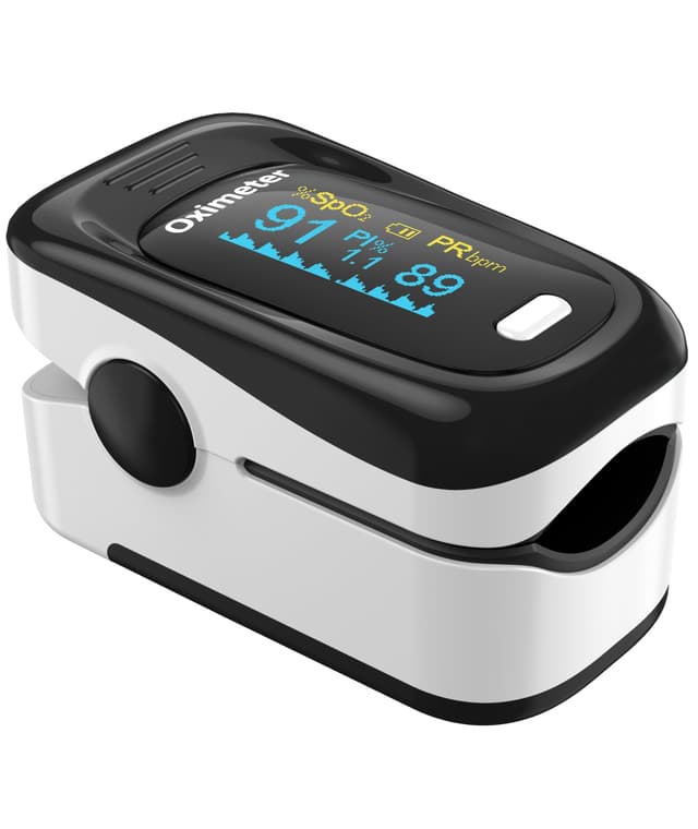 Yohcuro Fingertip Pulse Oximeter with Fast & High-precision SpO2 Measurement, Blood Oxygen Saturation & Pulse Rate Monitoring, OLED Screen with Large Fonts (Black & White)