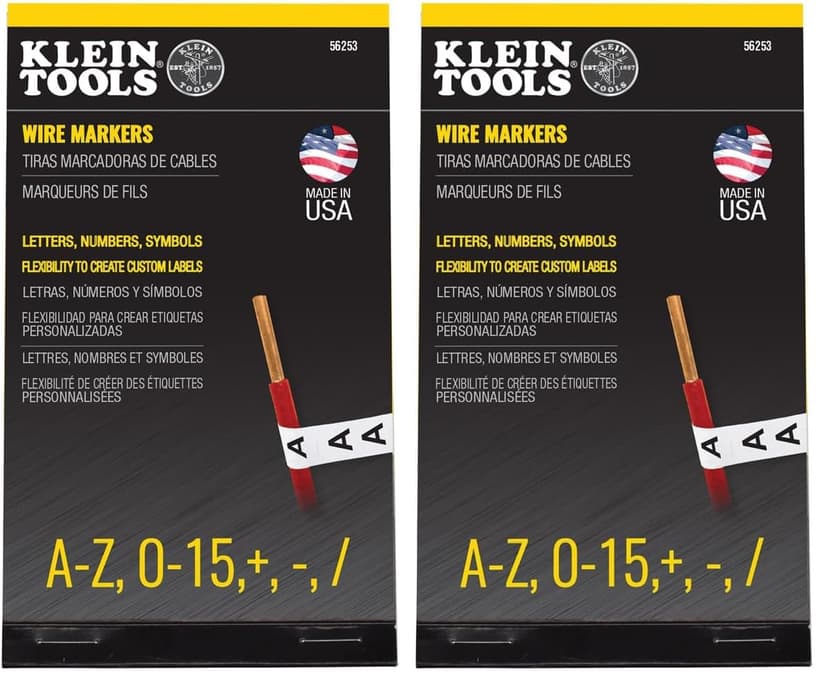Klein Tools 56253 Wire Marker Book, Black Letters, Numbers, and Symbols (Pack of 2)