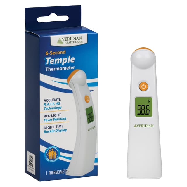 Veridian Temporal Contact Thermometer LCD Display 09-330 1 Each
