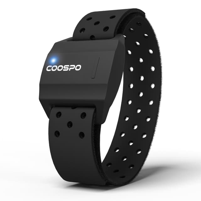 COOSPO Armband Heart Rate Monitor, Bluetooth ANT+ HR Optical Sensor for Sport, Rechargeable Dual Band IP67 HRM, Compatible with Peloton,Wahoo,Polar Beat,Strava,DDP Yoga