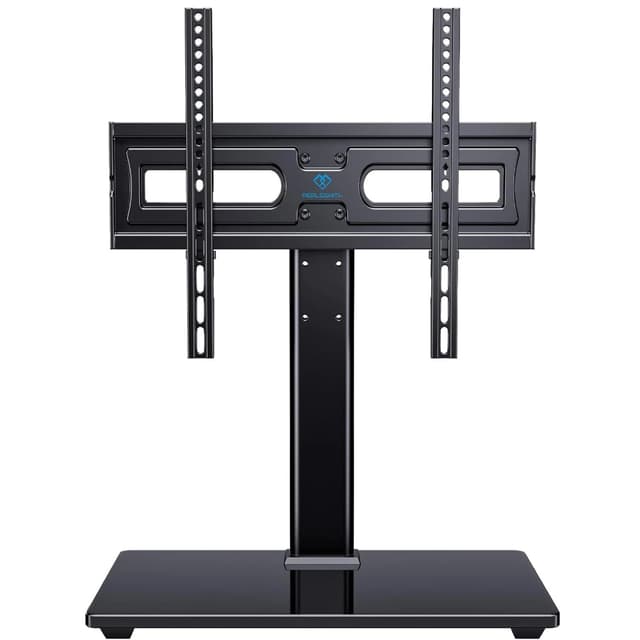 PERLESMITH Universal Swivel TV Stand-Table Top TV Stand for 32-65 inch TV-Height Adjustable TV Base with Heavy-Duty Tempered Glass Base, VESA 400x400mm up to 88lbs, PSTVS17