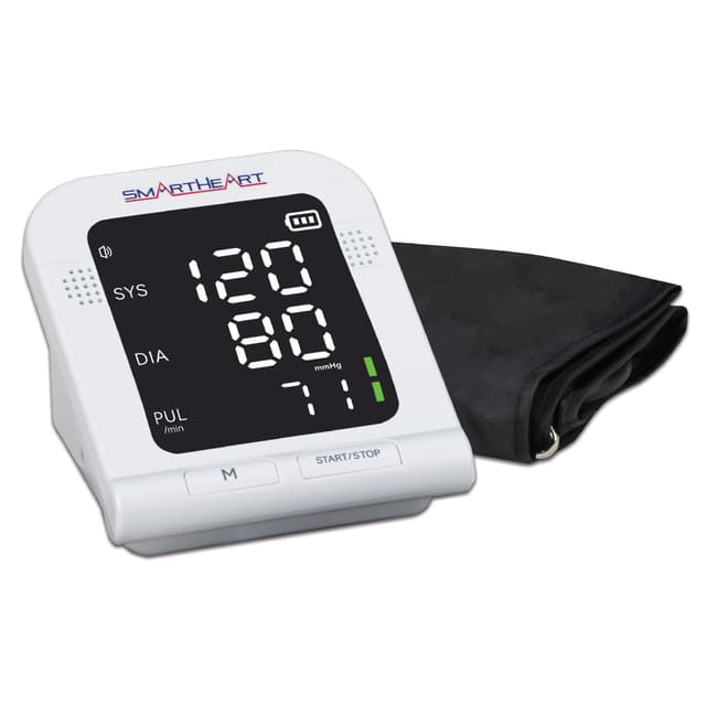 SmartHeart Blood Pressure Monitor | Wide-Range Upper Arm Cuff | Audible English Spanish Instructions and Results for Visually Impaired | 199-Reading Memory