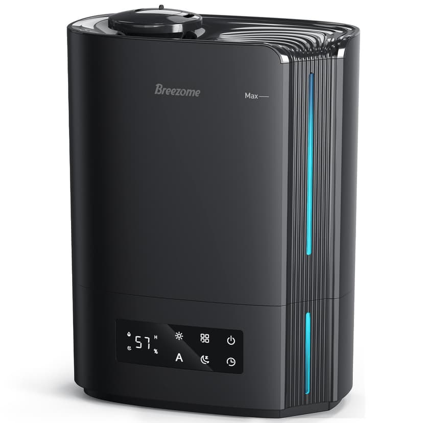 BREEZOME 6L Humidifiers for Bedroom Large Room & Essential Oil Diffuser, Ultrasonic Top Fill Cool Mist Humidifiers for Baby, Plants, Nursery Last up to 60 Hours, Smart Humidistat Control, Quiet, Black