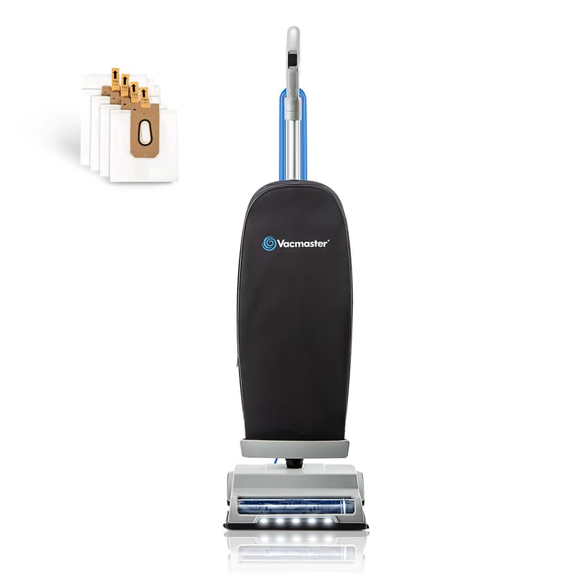 Vacmaster UB0402 Commercial Vacuum Cleaner Ultra-Lightweight 14L Capacity Bagged Upright Vac with LED Headlight and 2-Speed Setting Powerful Suction for Pets, Carpets & Hard Floor