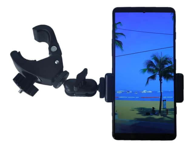 Hocoder Phone Holder with Clamp for Golf Cart Universal Mount for Bicycle, Wheelchair, Stroller Mic Stand Phone Holder