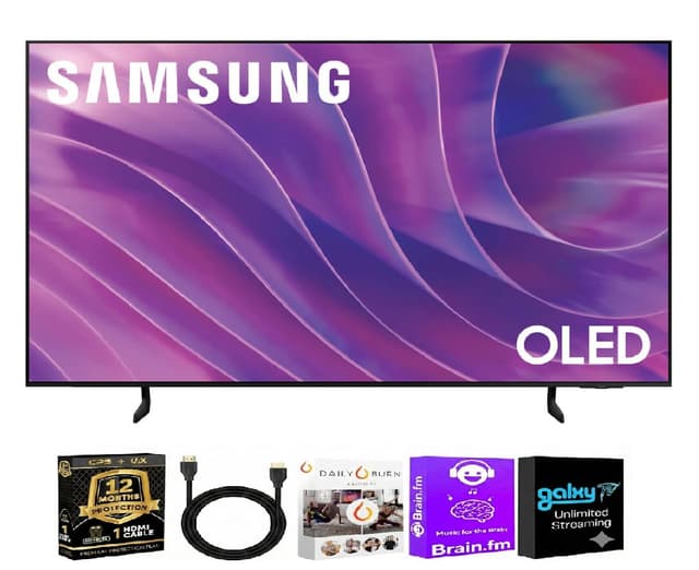 Samsung 77 Inch Class OLED 4K S84F Vision AI Smart TV (2025) with HDR, Dolby Atmos + HDMI Cable + Streaming Bundle + 12-Month CPS Protection