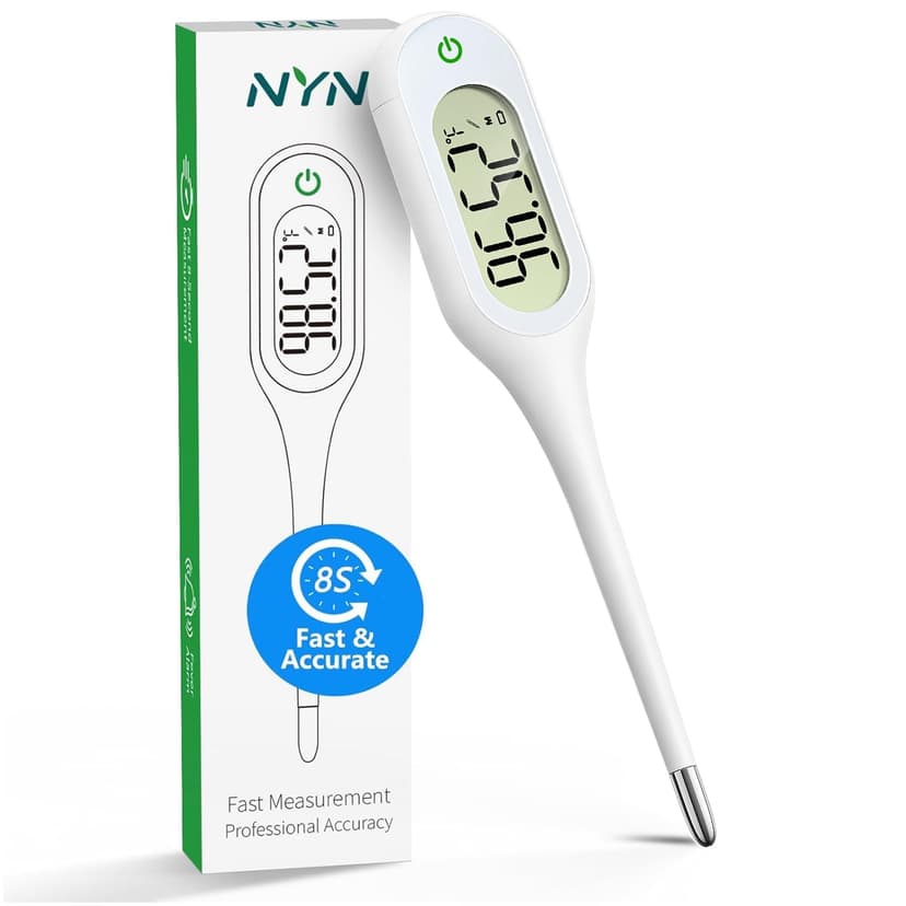 8 Second Thermometer for Adults & Kids, Accurate & Safe Baby Thermometer with Fever Alarm and Memory Recall, Oral, Rectal or Underarm Use