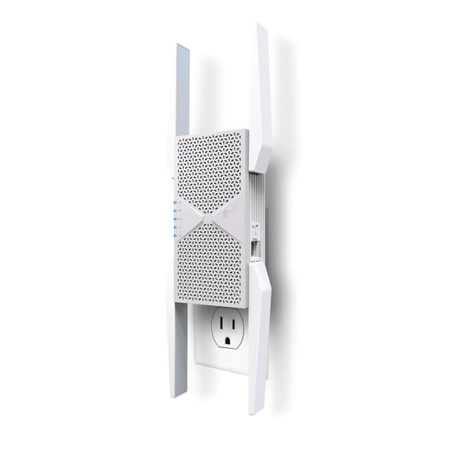 TP-Link BE10000 Wi-Fi 7 Range Extender RE653BE | 10 Gbps Tri-Band Wireless Repeater | 2.5 Gbps Ethernet Port | Internet Signal Booster for Home | Up to 2800 sq.ft, 128 Devices | 6 GHz, MLO, EasyMesh