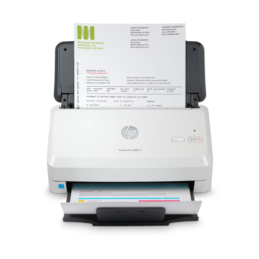 HP ScanJet Pro 2000 s2, Fast 2‑Sided Scanner with Auto Document Feeder, Best for Small Business (6FW06A)
