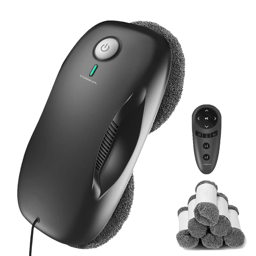 Tosima Window Cleaning Robot W2, Automatic Cleaning with Intelligent Path Planning, 3800Pa Suction Power, Edge Detection Technology, Remote Control