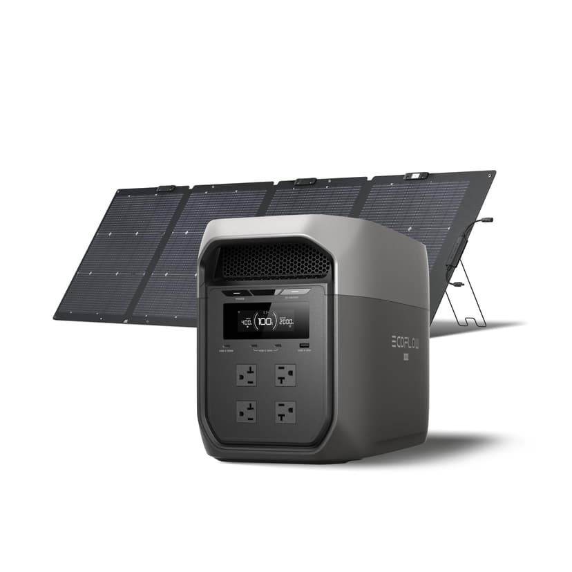 EF ECOFLOW Portable Power Station DELTA 3 MAX with 220W Solar Panel, 3400W X-Boost Output, Ultra-Fast 0-80% Charging in 1.13 Hr, Home Backup & RV Camping