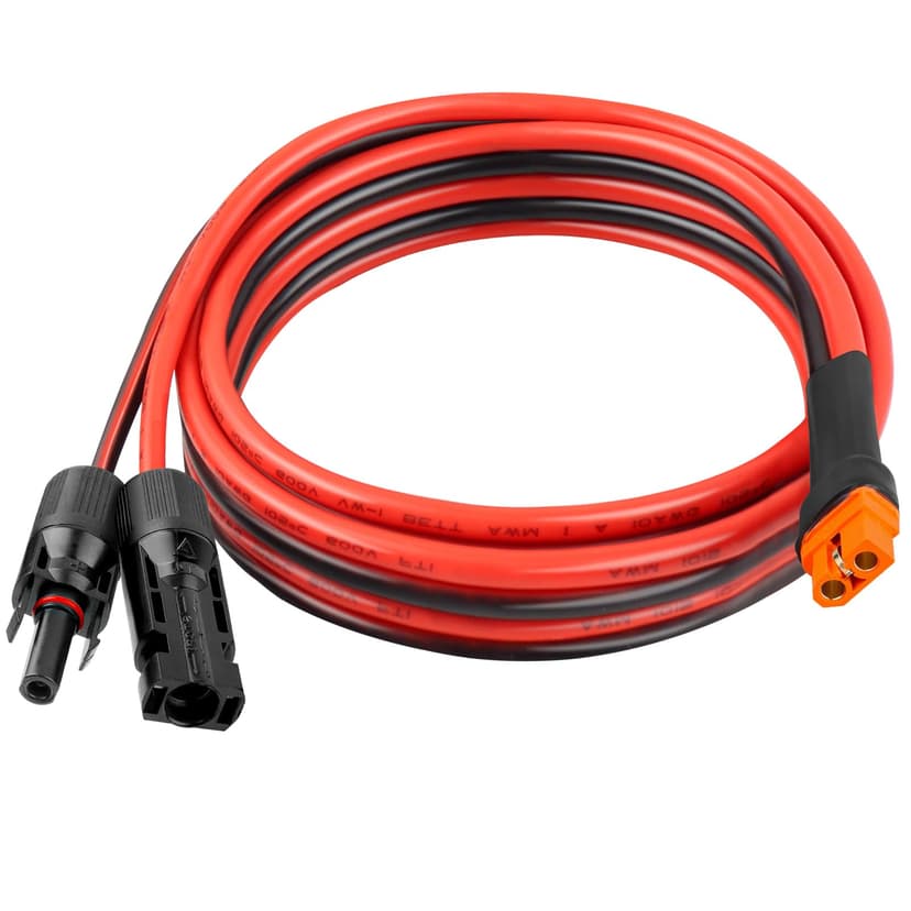 10AWG 10FT Solar to XT60i Extension Cable 3 6 10 35 50 75 100FT Heavy Duty Adapter Cable Connector XT60i Wire for Portable Power Station, Solar Panel, RV, Battery, Renewable energy Applications
