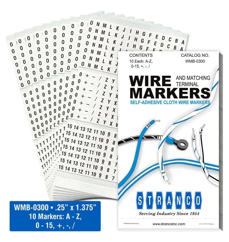 Premium Wire Marker Book for Cable Management, Vinyl-Coated, High-Tack Adhesive, Electric Panel Wire Label Stickers - 10 Pages Per Book