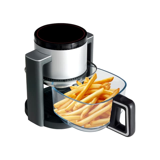 OLIXIS 4.7Qt Glass Air Fryer, Non Toxic Air Fryer with 10 Preset Cook Modes, 395°F Rapid Air Crispy Technology, Roast Bake Dehydrate Reheat, Nonstick & Easy-Clean Basket, 1300W