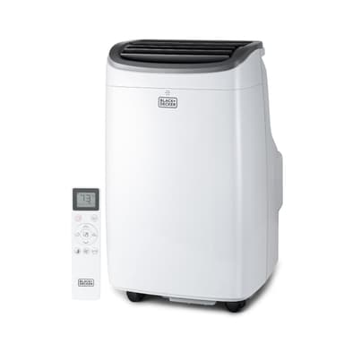 BLACK+DECKER Portable Air Conditioner, 10,000 BTU (6,300 BTU SACC) for Rooms up to 450 Sq. Ft., Portable AC with Follow Me Remote Control and Window Kit, BPACT10WT, White