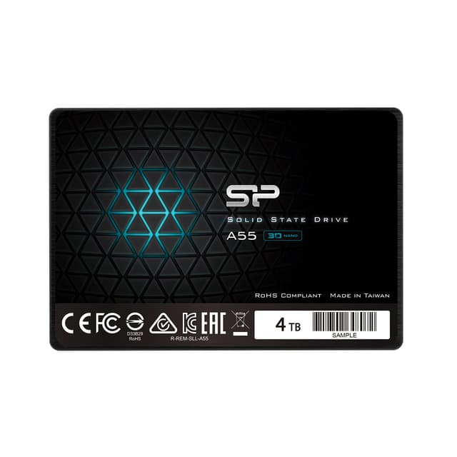 SP Silicon Power 4TB SSD 3D NAND A55 SLC Cache Performance Boost SATA III 2.5'' 7mm (0.28'') Internal Solid State Drive (SP004TBSS3A55S25)