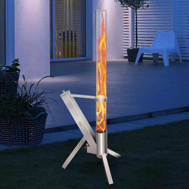 Patio Heater Wood Pellet Heater, Pellet Fire Pit for Outdoor, Fireplace for Camping Patio Garden Picnic, Outside Backyard Bonfire