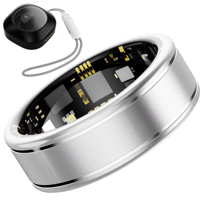 Anarow Smart Ring for Women Men – Activity Tracker Ring with Heart Rate, SpO2, Blood Pressure, Sleep Monitoring, Step & Calorie Counter, 5ATM Waterproof, No Subscription Fee (Silver, 10)