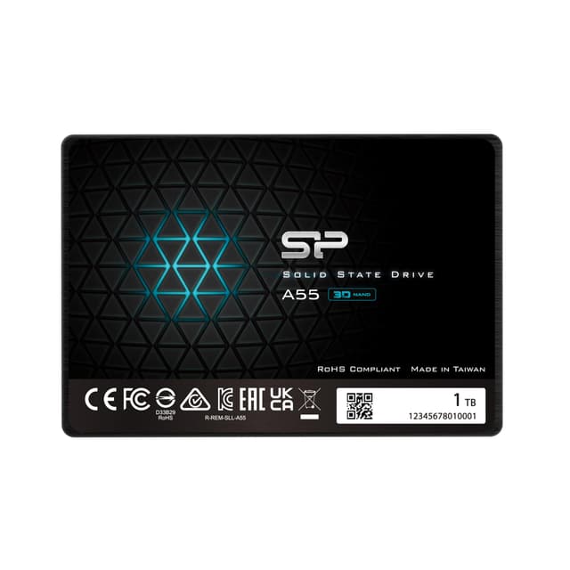 Silicon Power 1TB SSD 3D NAND A55 SLC Cache Performance Boost SATA III 2.5" 7mm (0.28") SSD Internal Solid State Drive (SU001TBSS3A55S25EC)