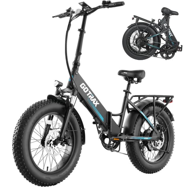 Gotrax R2 20" Folding Electric Bike with 55 Miles (Pedal-assist1) by 48V Battery, 20Mph Power by 500W, LCD Display and 5 Pedal-Assist Levels, 7-Speed & Front Shock Absorber for Off-Road Bicycle Black
