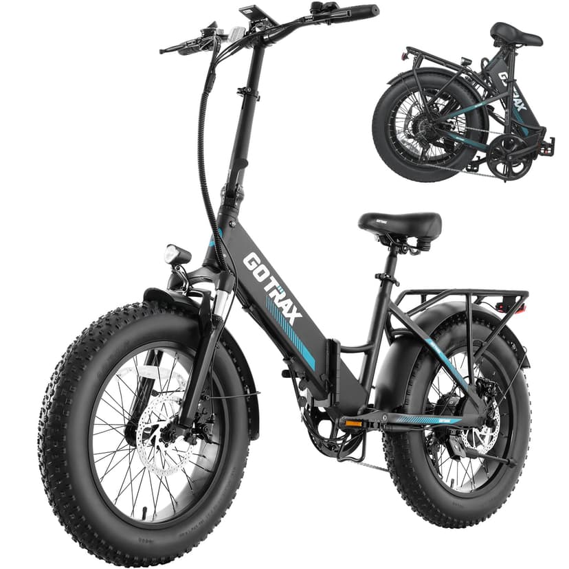 Gotrax R2 20" Folding Electric Bike with 55 Miles (Pedal-assist1) by 48V Battery, 20Mph Power by 500W, LCD Display and 5 Pedal-Assist Levels, 7-Speed & Front Shock Absorber for Off-Road Bicycle Black