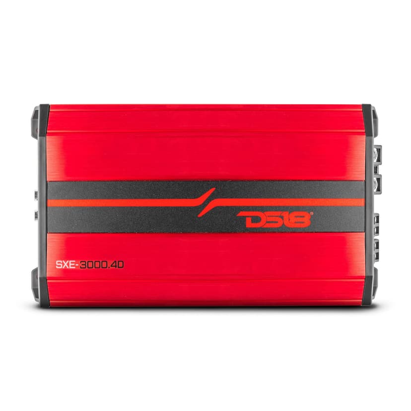 DS18 SXE-3000.4D/RD Car Amplifier Stereo Full-Range Class D 4-Channel 200x4 RMS @4 OHM 3000 Watts - Powerful and Compact Amp for Speakers in Car Audio System