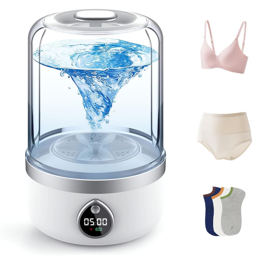 Underwear Washer, Portable Mini Washing Machine, Upgraded Mini Washings Machines, Rechargeable Cordless Washing-Machine, Laundry Cup for Bra, Underwear, Socks (1.5L white)