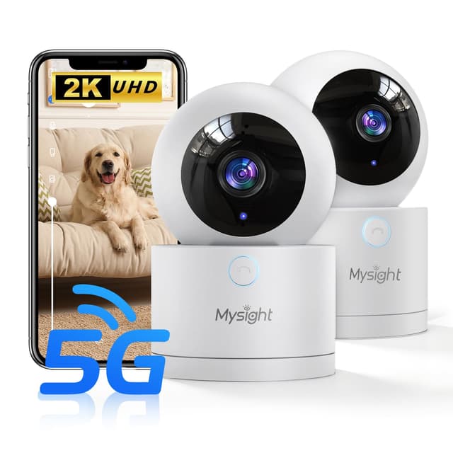 Pet Camera, 5G/2.4GHz Dog Camera with Phone App, 360° Pan/Tilt Security Camera Indoor, One Click Call for Baby Monitor, AI Voice Change for 2-Way Talk, Motion Detection, Cloud/Local SD Storage, 2Pack