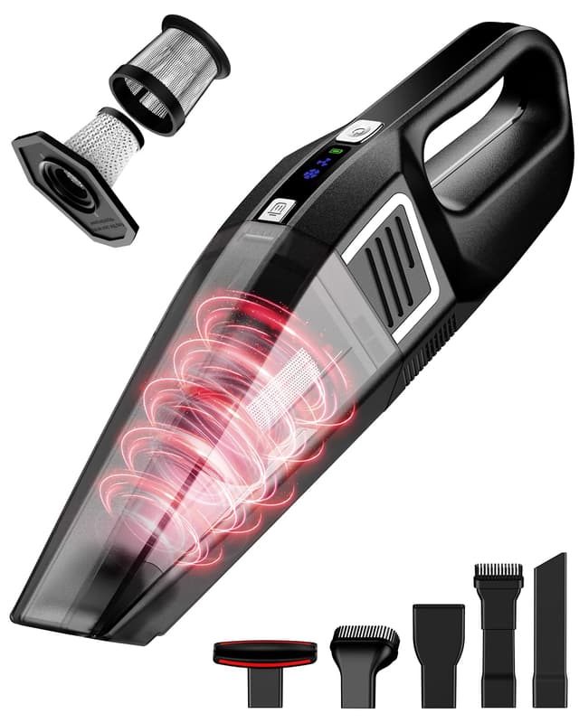 Evekas Handheld Vacuum Cordless, 9000PA Strong Suction, 2 Suction Modes, Fast Type-C Charging, Lightweight, Portable Car Vacuum Cleaner for Home Pet Office