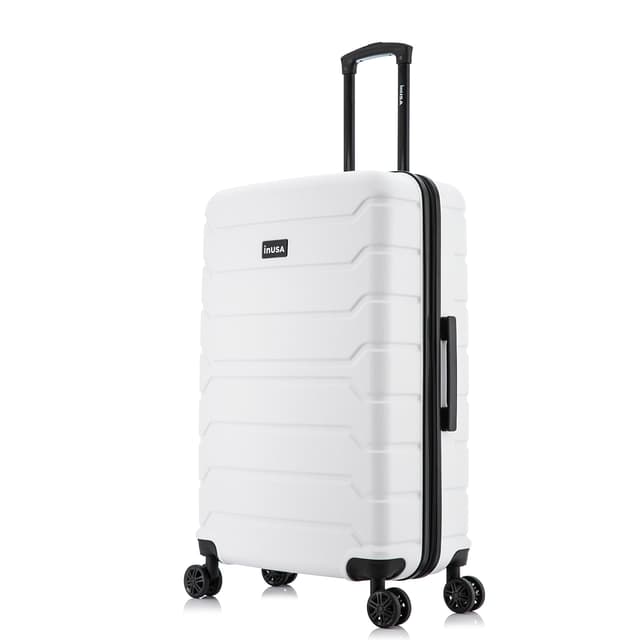 InUSA TREND Luggage with Spinner Wheels | Durable Lightweight Hardside Suitcase, Travel bag with Handle and Trolley, 28-Inch Large Checked luggage | White