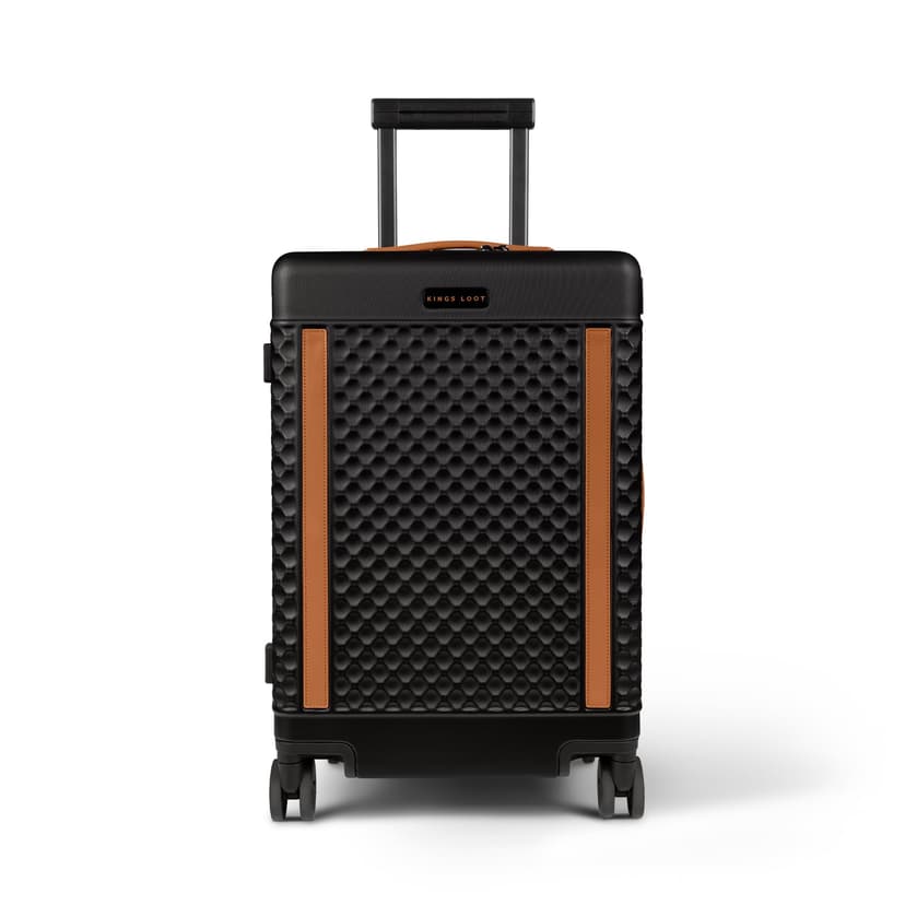 Kings Loot Hardshell Luggage | Carry On Plus with Aerospace Grade Polycarbonate Hardside Suitcase | 360° Silent Spinner Wheels with Steel Bearings | TSA Lock, YKK Zippers (Midnight Ember)