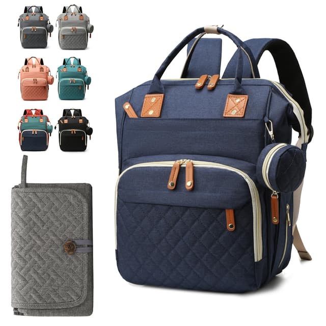 Diaper Bag Backpack for Girls Boys: Blue Toddler Diaper Bag with Changing Pad Baby Backpack Diaper Bag for Mon Dad Newborn Mochila Pañaleras Bebe Niña Niño Baby Registry Search Essentials Must Haves