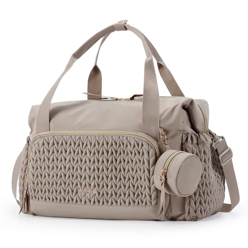 mommore Diaper Bag Tote, Large Capacity Travel Diaper bags, Hospital Bag for Labor Delivery, Baby Bag with Pacifier Case, Changing Pad