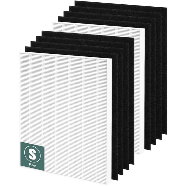 C545 True HEPA Replacement Filter S Compatible with Winix C545 Air Purifier Replacement for Winix S Filter 1712-0096-00 and 2522-0058-00, Funmit 2 x True HEPA And 8 x Activated Carbon Filter