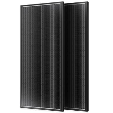 Rvpozwer 18BB 200W Solar Panel, 2Pcs N-Type 12V/24V 100 Watt Solar Panels, 25% High Efficiency Monocrystalline Solar Module, for RV, Boat, Marine, Trailer, Farm, Rooftop and Home Off-Grid System