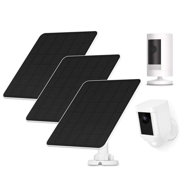 Solar Panel for Ring Camera, 5W Solar Panel Charger for Stick Up Cam/Pro Battery, Spotlight Camera/Pro/Plus, Wyze Battery Pro, 9.8ft Cable, IP65 Waterproof, 3 Pack