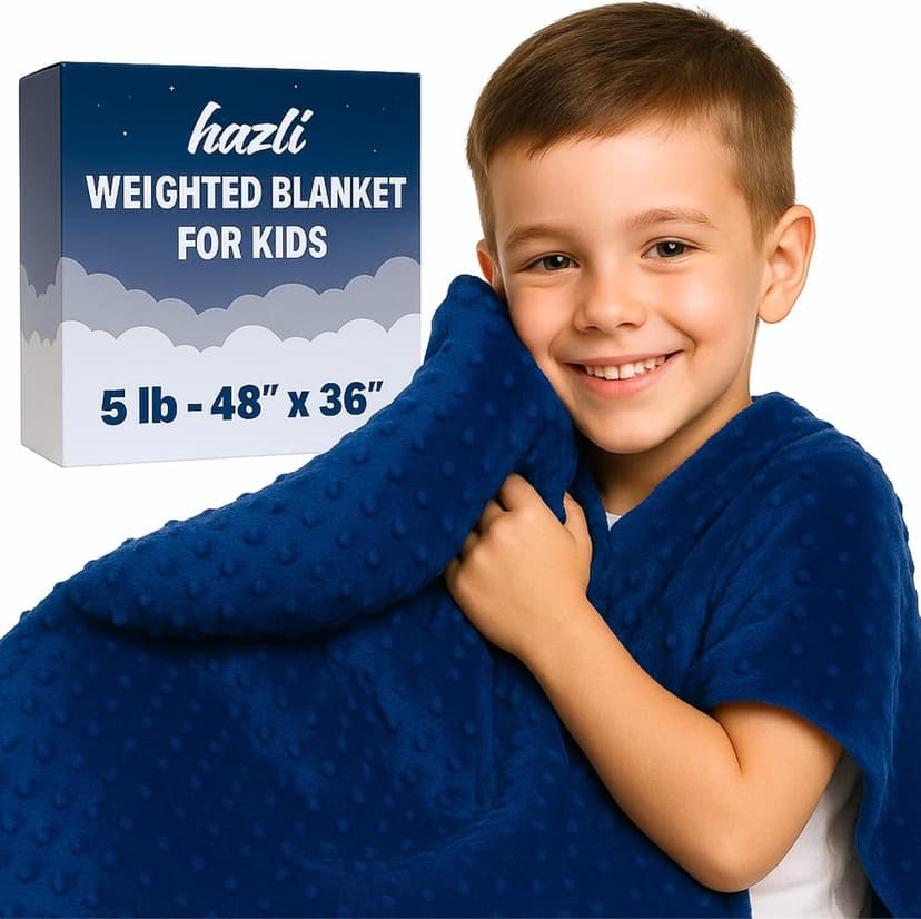 hazli Super-Soft Kids Weighted Blanket 5 Pounds - Weighted Blanket for Kids - Easy to Clean, Washable Minky Cover - 36x48 Inches 5lbs Child - Small Heavy Blanket for Girls and Boys