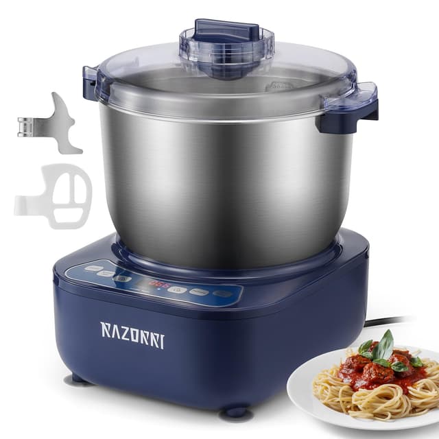 Razorri Electric Dough Maker, 6.5QT Household Dough Mixer with Ferment Function Microcomputer Timing with Stuffing Blade Stainless Steel Bowl for Bread Pizza Noodle