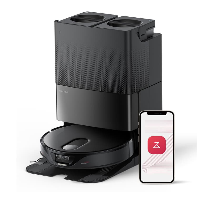 roborock Qrevo Slim Robot Vacuum and Mop Combo, 8.2cm Ultra-Slim, 3D Sensing Tech, Advanced Obstacle Recognition, Powerful Suction, FlexiArm Side Brush & Mop, Auto Mop Washing & Drying, Self-Emptying