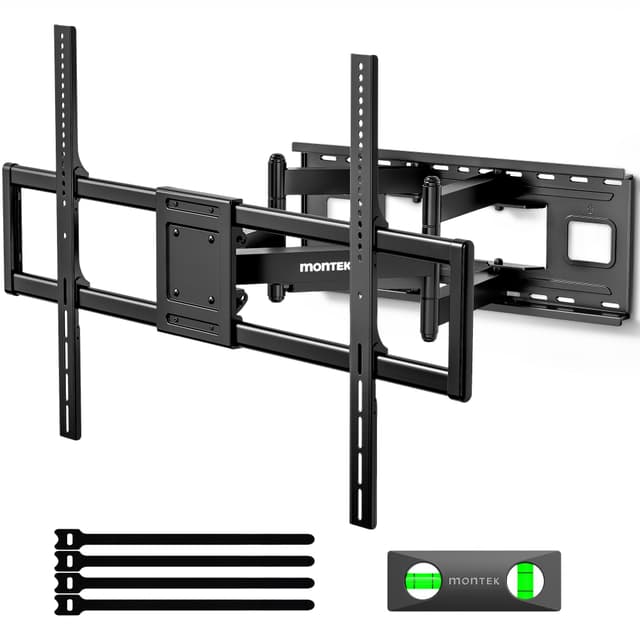 monTEK Heavy Duty XXL Full Motion TV Wall Mount for 60-120 inch Extra Large TVs, Holds 265 lbs, Max VESA 900x600, 27.7" Extension, Swivel & Tilt, Preassembled, Fits 12–24" Studs, LED/LCD/OLED 4K/8K