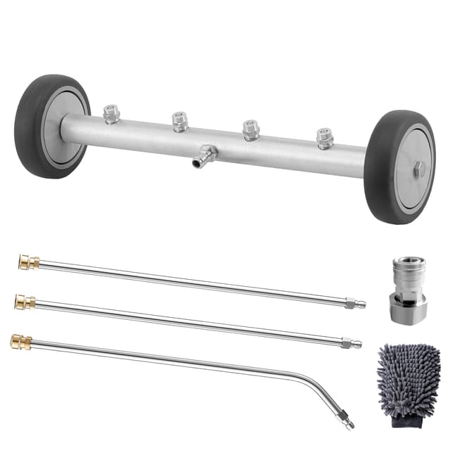 M MINGLE Undercarriage Pressure Washer Attachment, 16 Inch Powerful Under Car Washer with Car Wash Mitt, Low-Clearance Vehicle Compatible, 4000 PSI