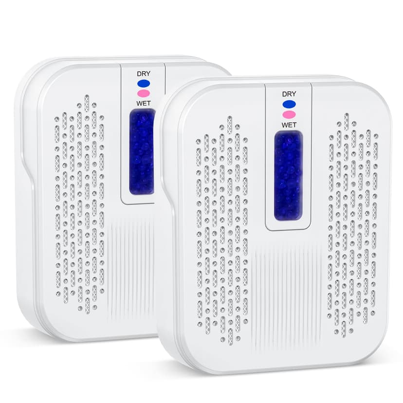 Rechargeable Small Dehumidifier, Pack of 2, Portable Mini Dehumidifier for Bathroom, Highly Efficient Dehumidification, Energy Saving, Suitable for Closet, Cars, Wardrobes