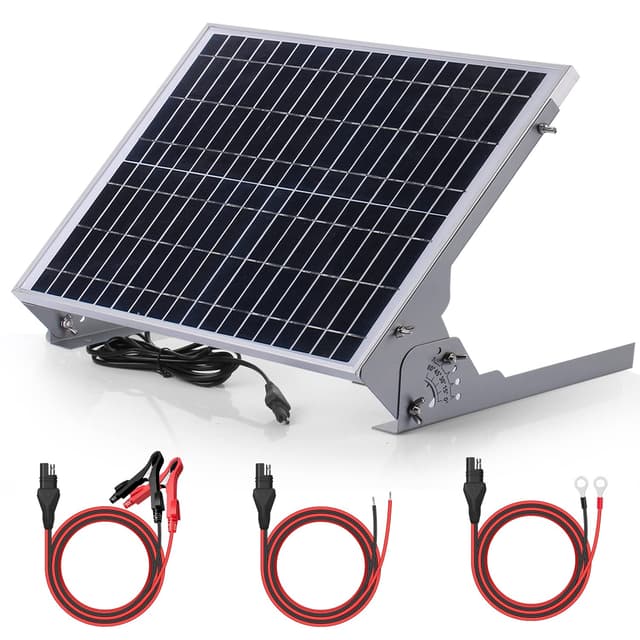 SUNER POWER 20W 12V Solar Battery Charger Maintainer, Built-in Smart MPPT Charge Controller, Adjustable Mount Bracket, Waterproof 20 Watt Solar Panel Kits for Car Automotive Boat Marine RV Trailer