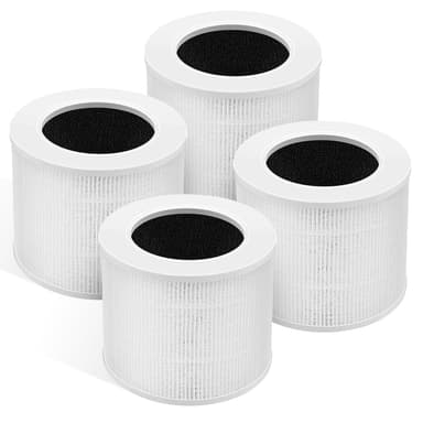 4 Pack Core Mini HEPA Filters for LEVOIT Core Mini Core Mini-P Air Purifier Replacement Filter 3-in-1 HEPA, High-Efficiency Activated Carbon, Replace Part Core Mini-RF