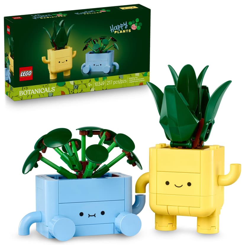 LEGO Botanicals Happy Plants Building Toy for Kids, Girls, and Boys 9+ - Playroom Decor for Desk or Shelf - Gift for Easter Basket - Artificial Indoor Plant for Play & Display - 10349