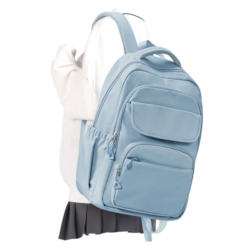 Cute School Backpack for Teens Girls Boys Waterproof School Bag Basic Backpack for College Students Multi Pocket Backpack Lightweight Casual Daypack Backpacks for Women Men（Blue）