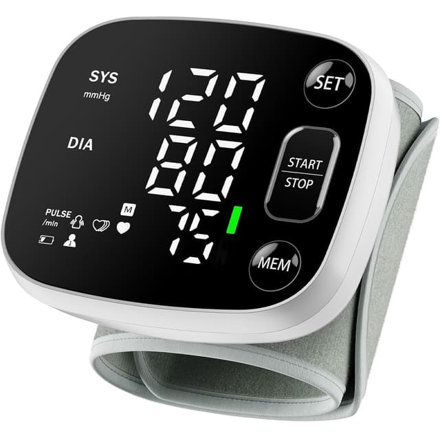 Oklar Blood Pressure Monitors for Home Use Rechargeable Wrist Digital BP Machine Cuff with LED Backlit Display, Voice Broadcast, 240 Memory Storage for 2 Users with Carrying Case